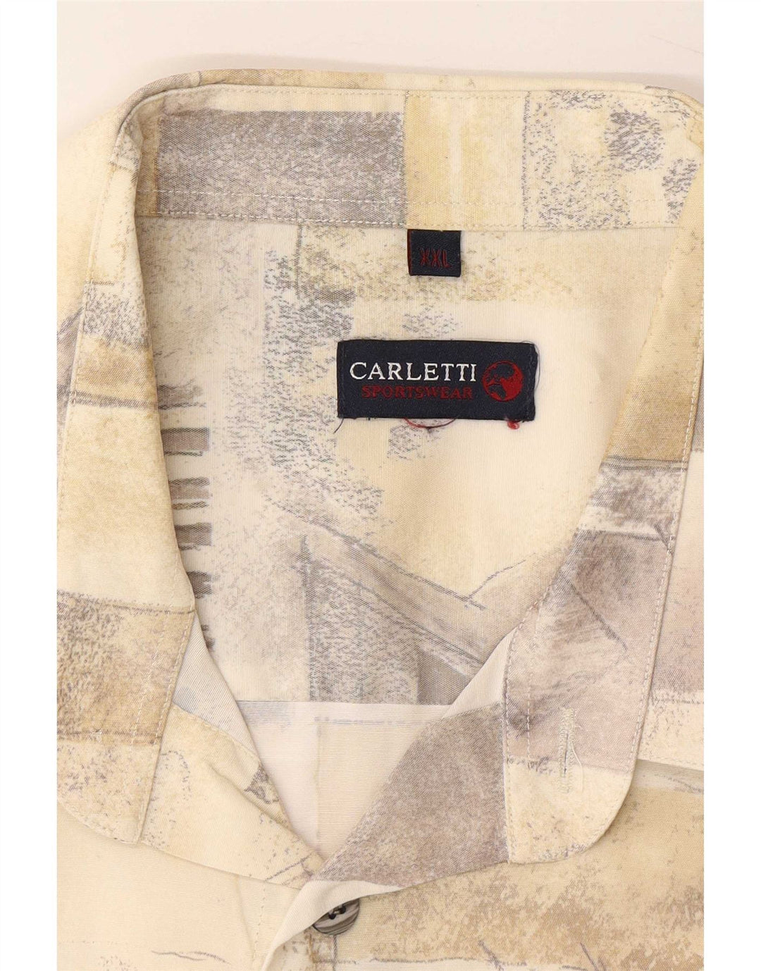 Carletti Herren Kurzarmhemd 2XL Beige Patchwork