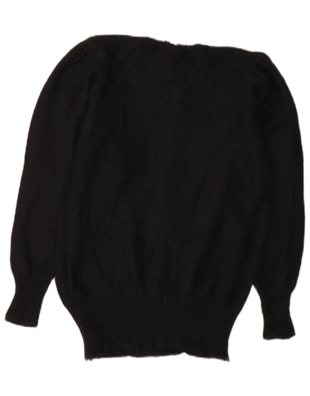 Vintage Damen Pullover mit Rundhalsausschnitt IT 44 Medium Schwarz
