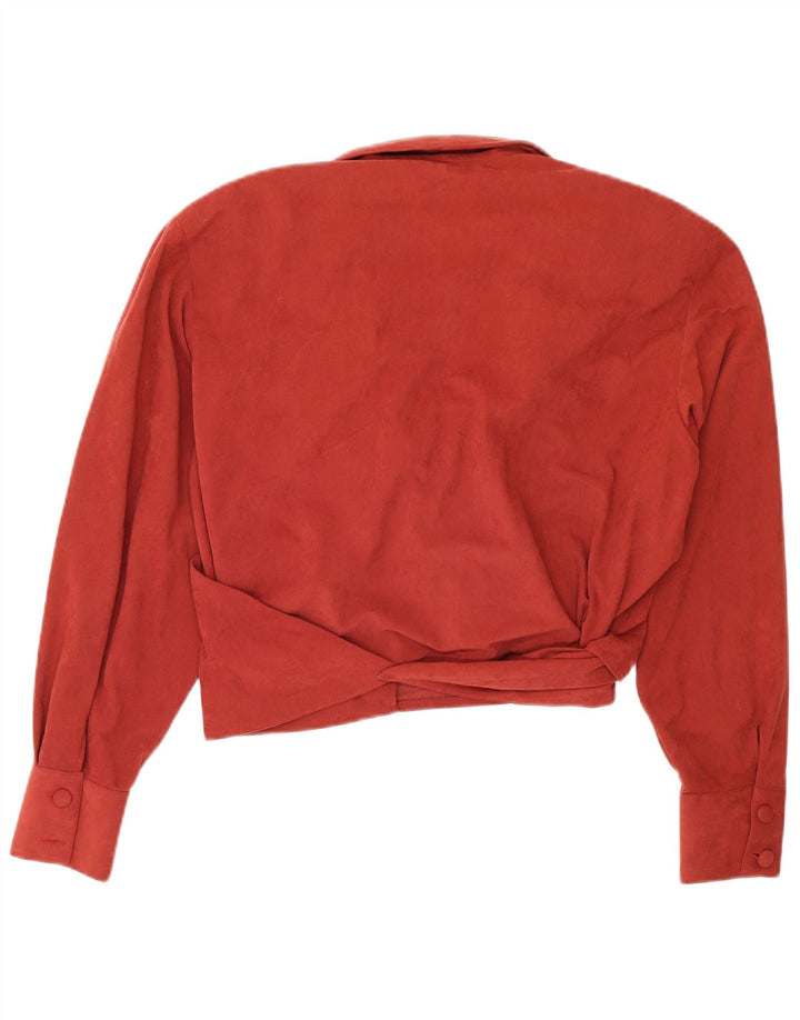 Tiziana Natta Damen Wickel-Crop-Top IT 44 Medium Burgund