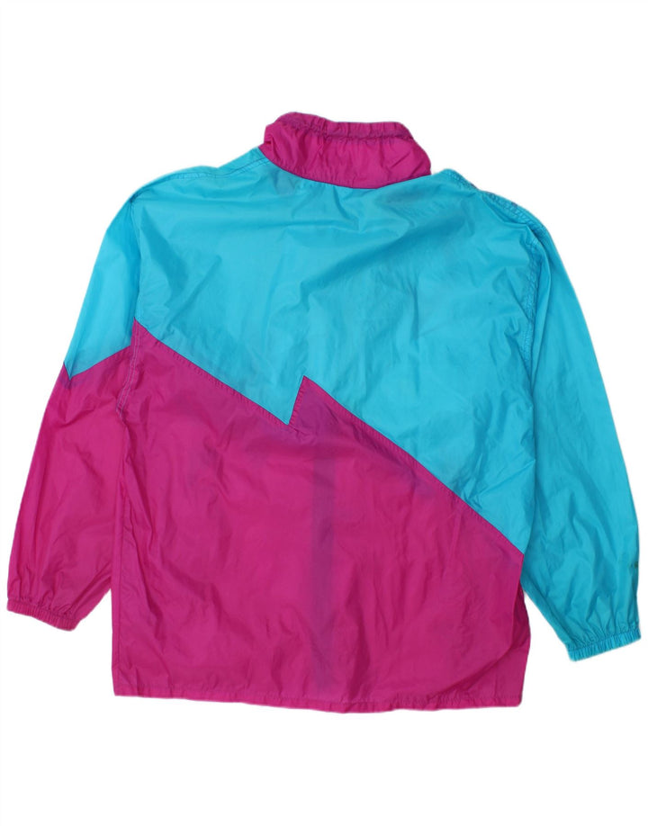 Vintage Herren-Skijacke mit Grafik, UK 46/48 2XL, blaues Colourblock-Polyamid