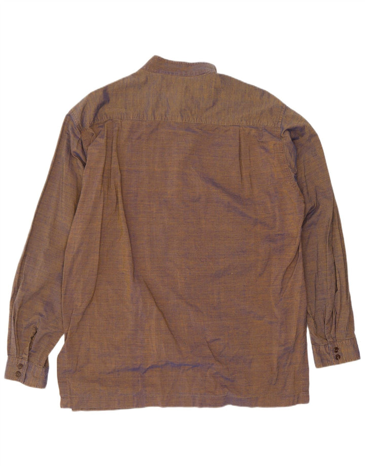 Vintage Herrenhemd mittelbraune Baumwolle
