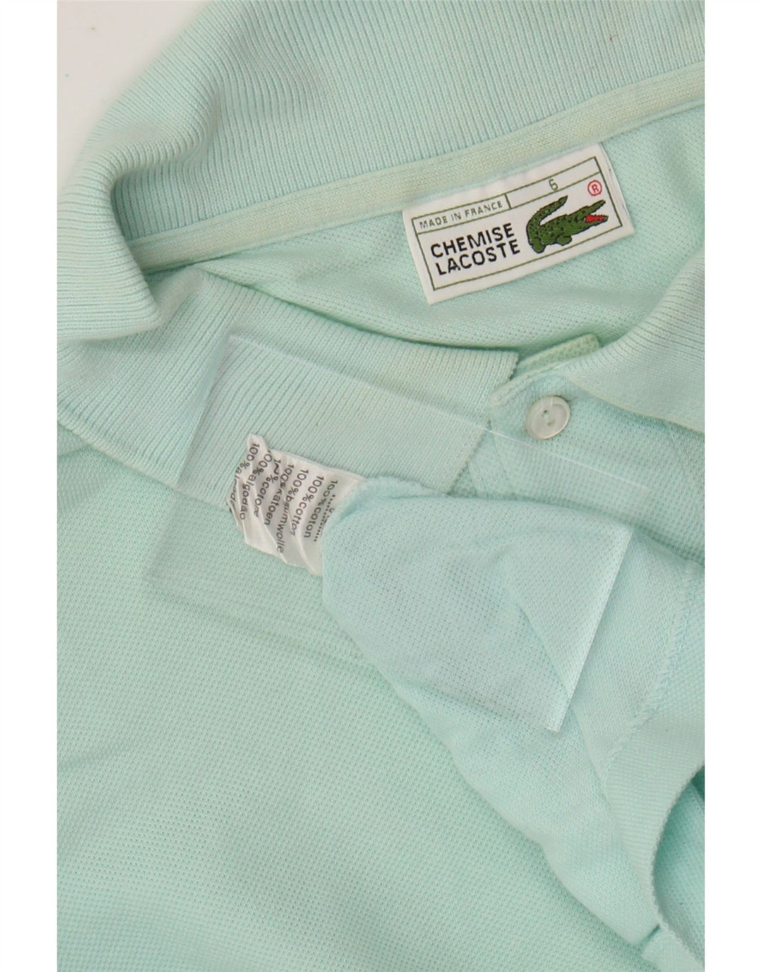 LACOSTE Herren Poloshirt Größe 6 XL Türkis Baumwolle