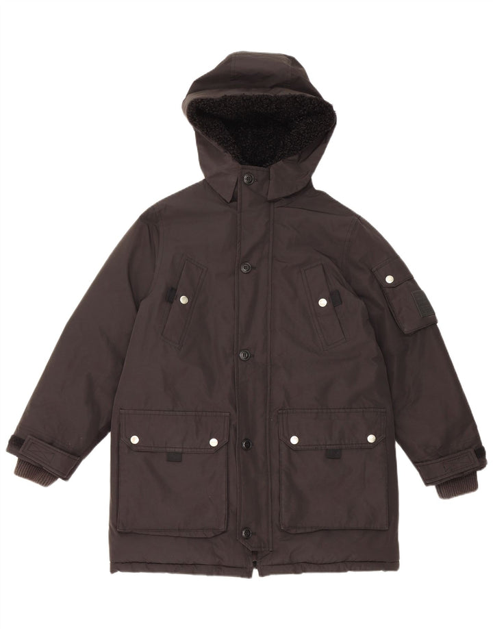 Diesel Damen-Parka mit Kapuze, UK 10, Größe S, Schwarz, Polyester