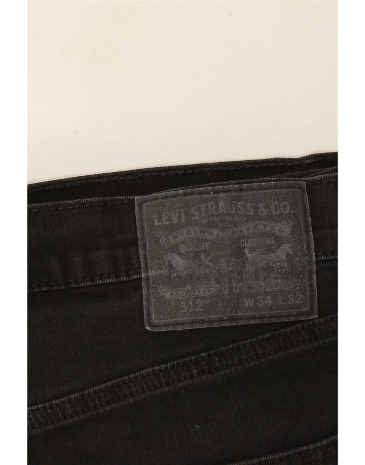 Levi's Herren 512 Slim Tapered Jeans W34 L32 Schwarz