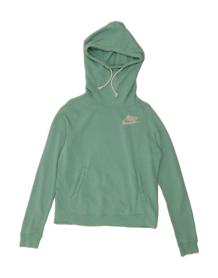 NIKE Womens Hoodie Jumper UK 14 Medium Turquoise Cotton Vintage Nike and Second-Hand Nike from Messina Hembry 