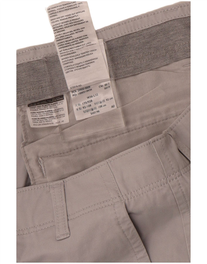 Dockers Gerade Chinohose für Herren, W36, L31, Grau, Baumwolle