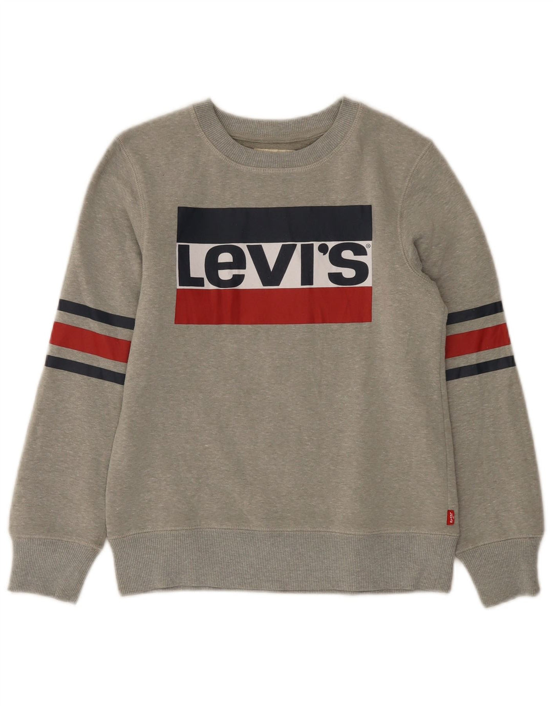 Levi's Jungen-Pullover mit grafischem Kapuzenpullover, 9–10 Jahre, grau gefleckt