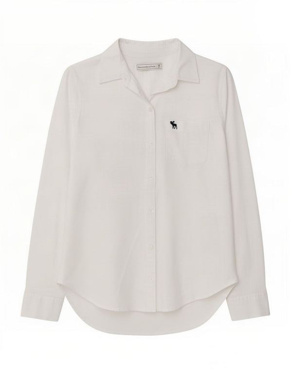 Abercrombie & Fitch Damenhemd UK 14 Mittelweiße Baumwolle
