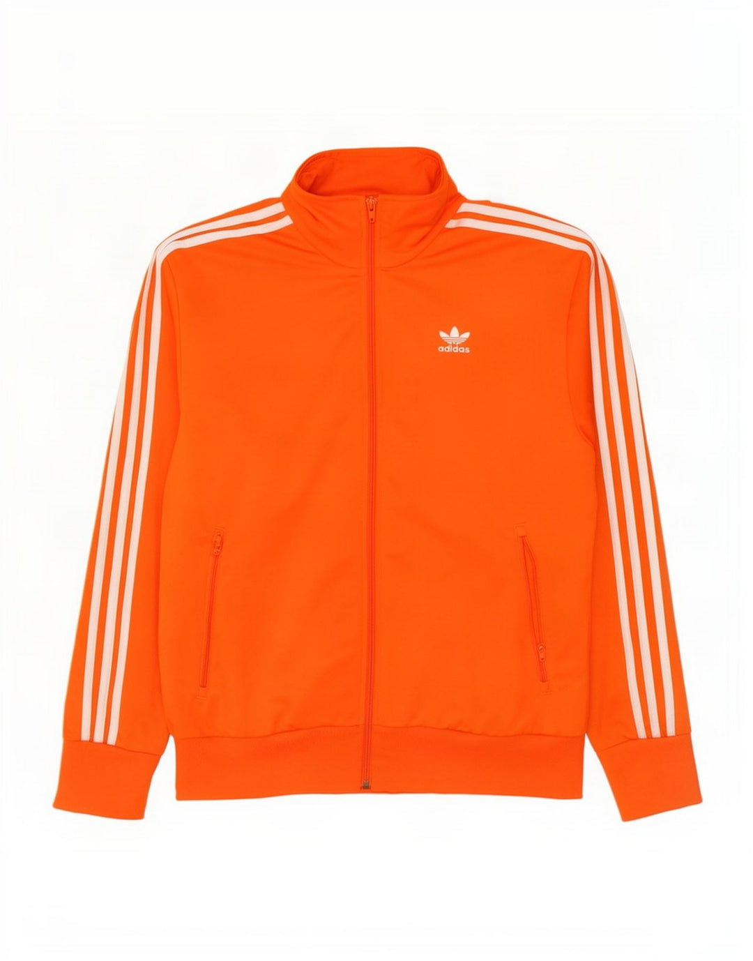 Adidas Herren-Trainingsanzug-Top-Jacke aus mittelorangefarbenem Polyester