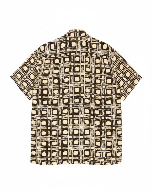 Vintage Herren Kurzarmhemd groß schwarz geometrisch