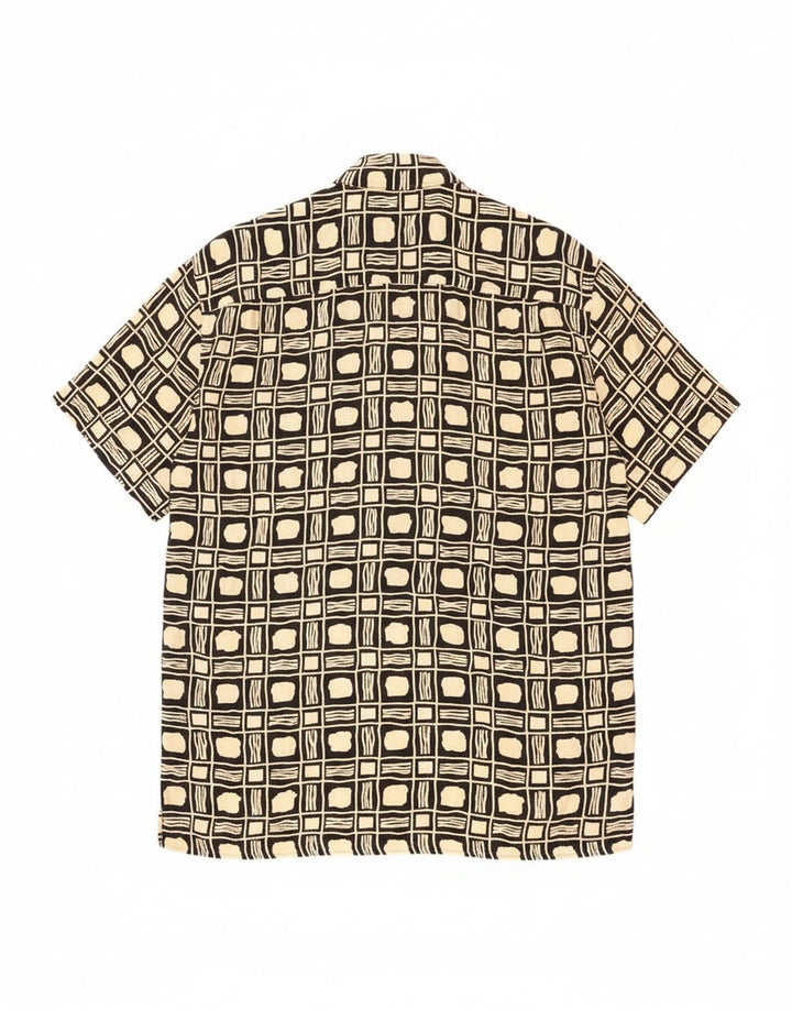 Vintage Herren Kurzarmhemd groß schwarz geometrisch