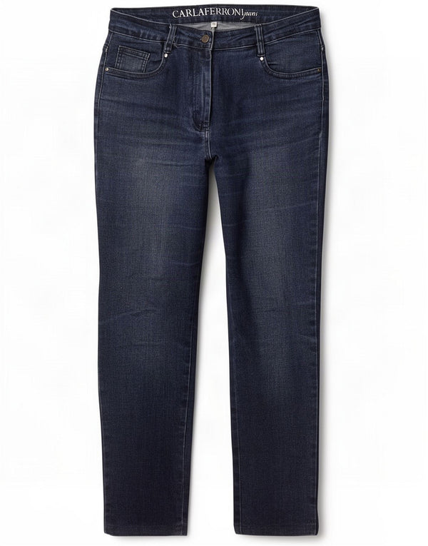 Vintage Damen Straight Jeans IT 46 Large W34 L27 Marineblau Baumwolle