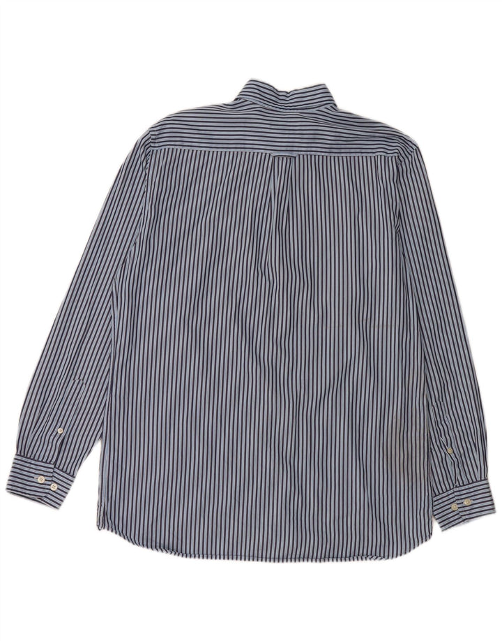 Gant Herren-Hemd mit normaler Passform, mittelblaue Nadelstreifen-Baumwolle