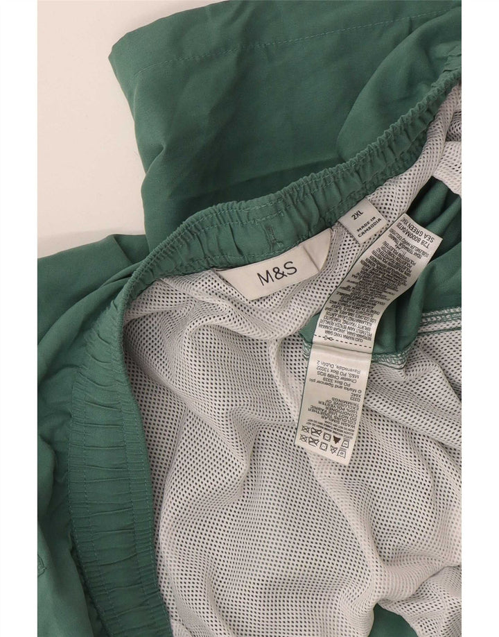 Marks & Spencer Herren Badeshorts 2XL Grün Polyester