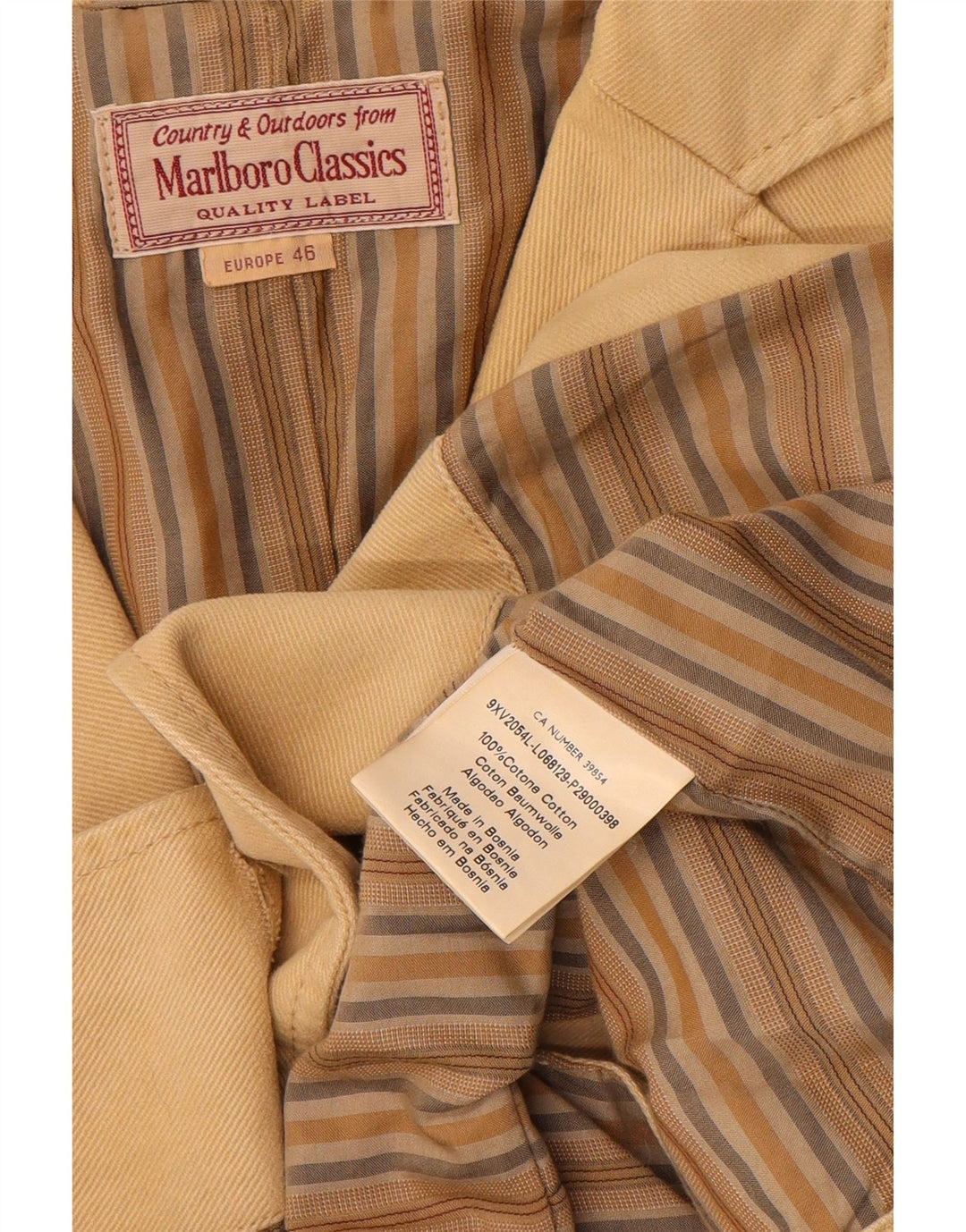 Marlboro Classics Damen-Blazerjacke mit 3 Knöpfen, EU 46, XL, beige Baumwolle