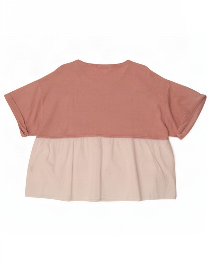 Zara Damen-Blusenoberteil in Übergröße, Gr. 10, klein, Rosa, Farbblock