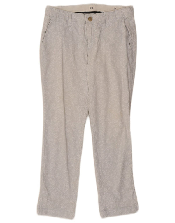 Gap Damen Girlfriend Straight Chino Hose US 2 XS W28 L25 Blau geblümt