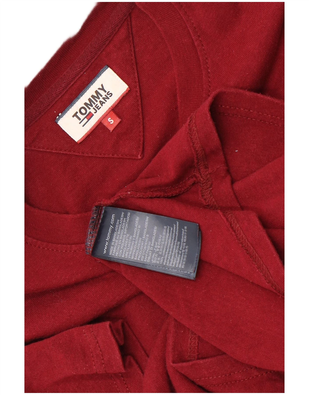 Tommy Hilfiger Herren T-Shirt Top Small Kastanienbraun Baumwolle