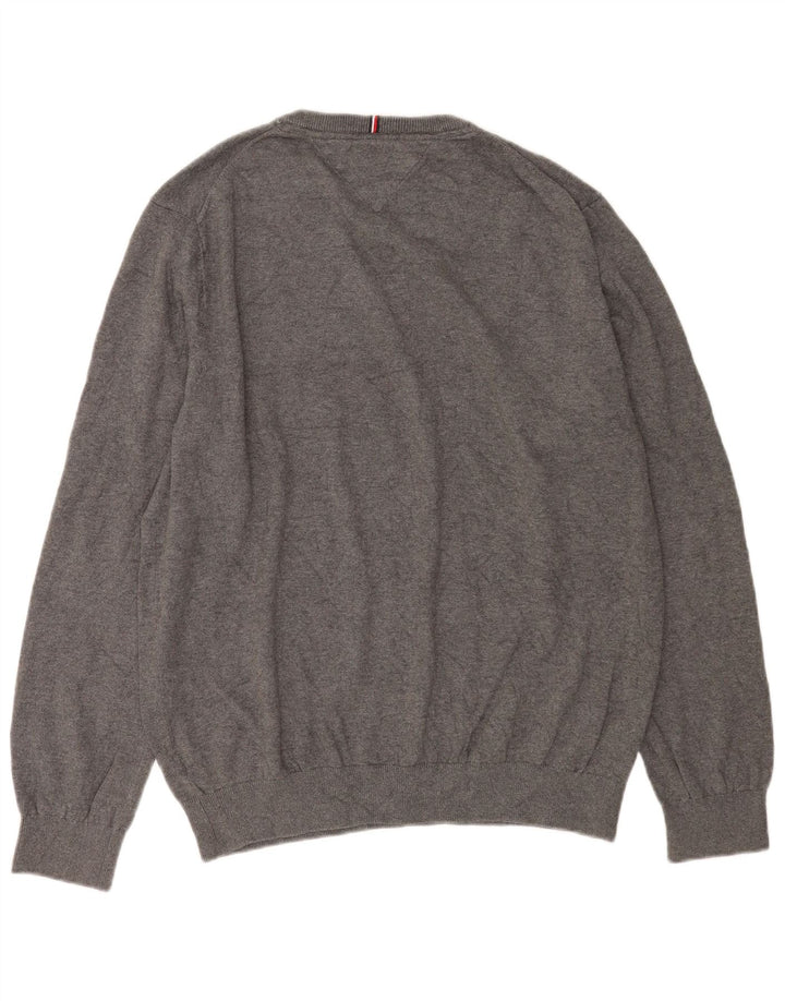 Tommy Hilfiger Herren-Pullover mit Rundhalsausschnitt, XL, Grau