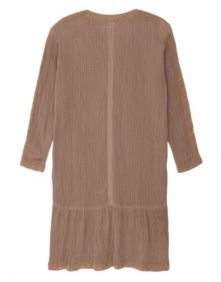 ROCCOBAROCCO Womens Long Sleeve Tent Dress IT 44 Medium Brown