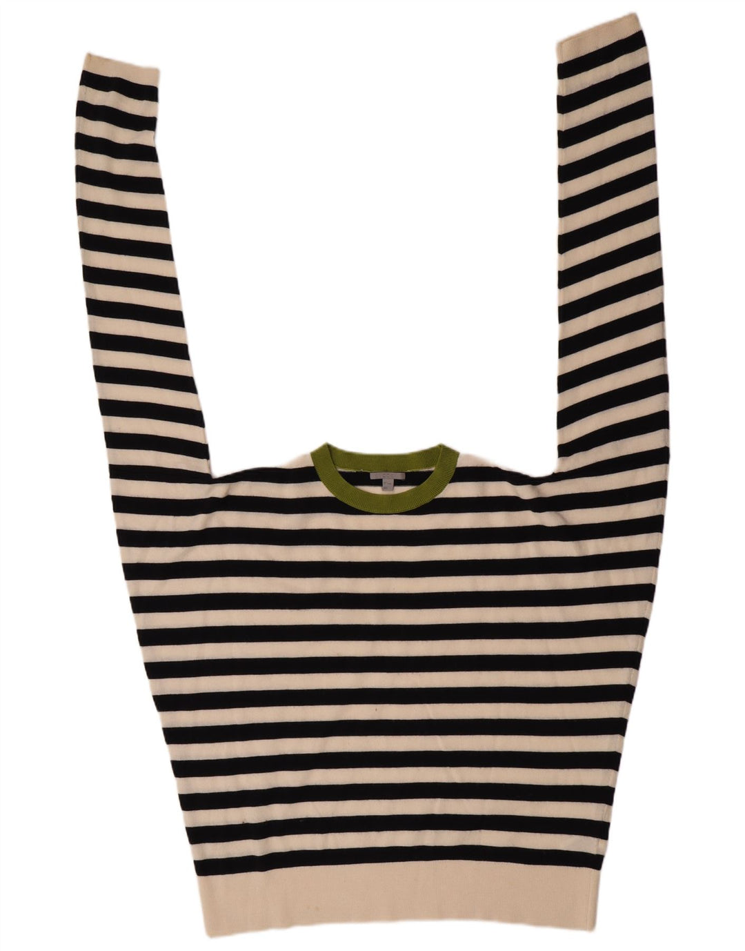 Cos Damen-Pullover, übergroß, Rundhalsausschnitt, Gr. 10, Größe S, Schwarz, gestreift