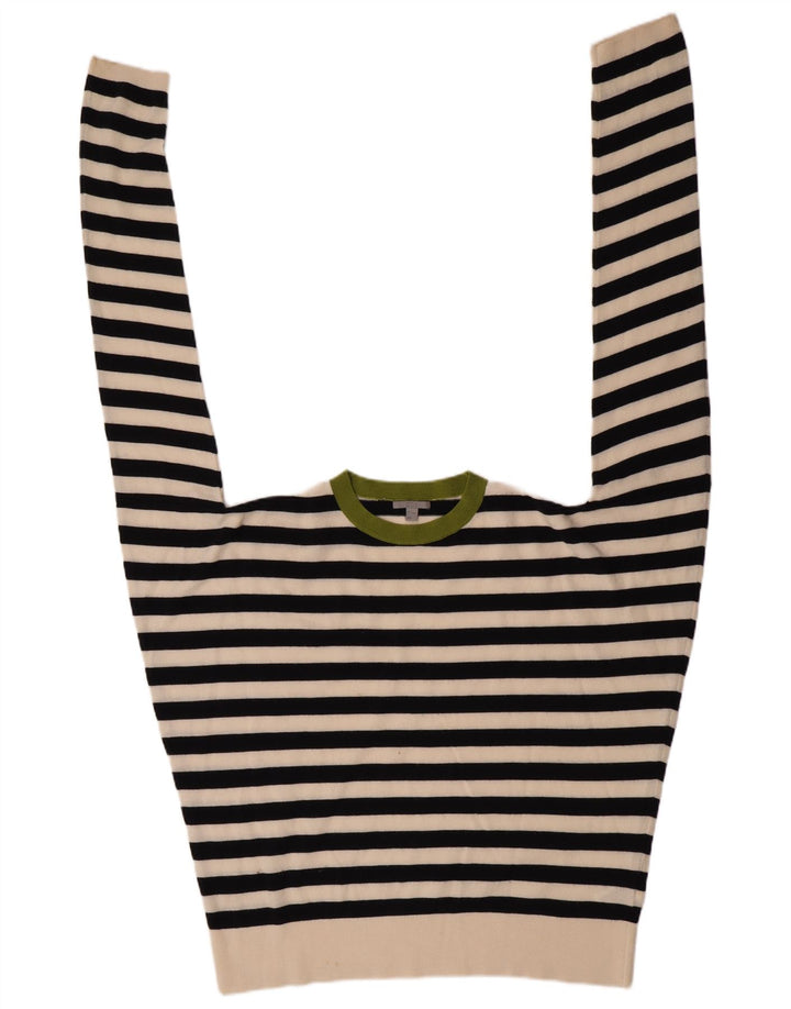 Cos Damen-Pullover, übergroß, Rundhalsausschnitt, Gr. 10, Größe S, Schwarz, gestreift