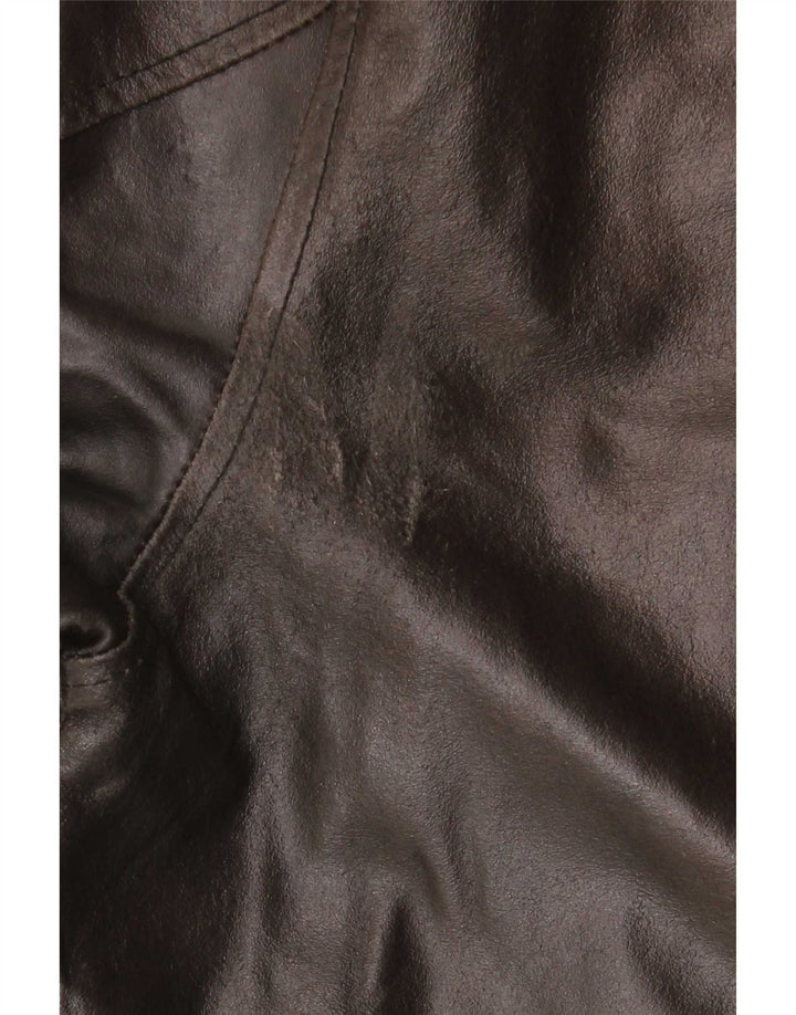 Metropolitan Herren-Ledermantel mit Kapuze IT 54 2XL Braun