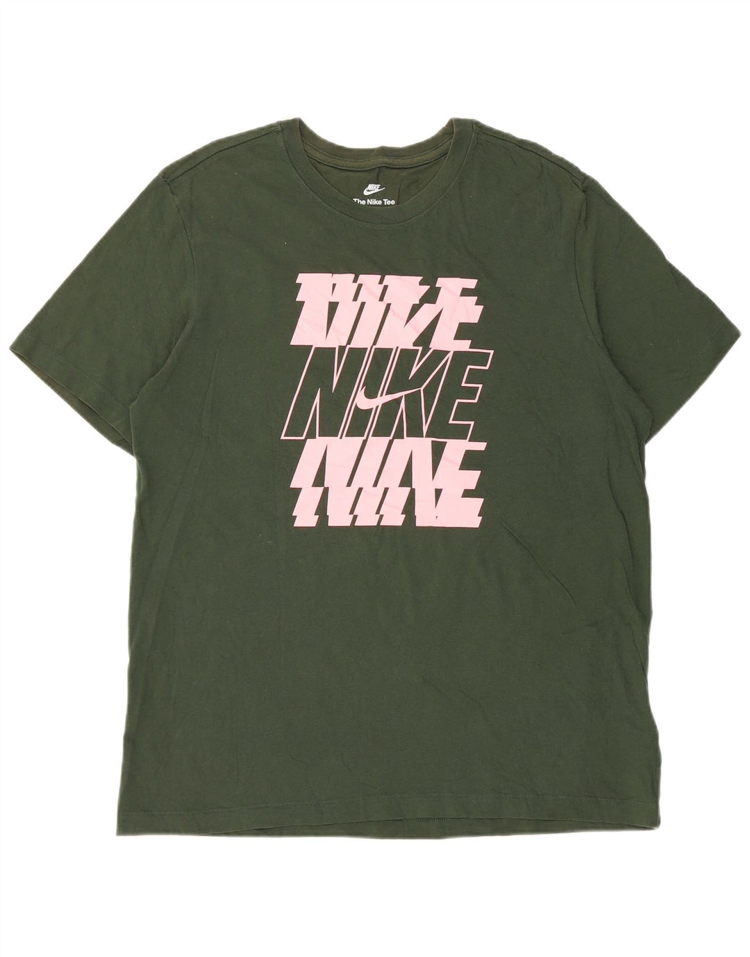 Nike Herren-T-Shirt mit Grafik, Größe L, aus grüner Baumwolle