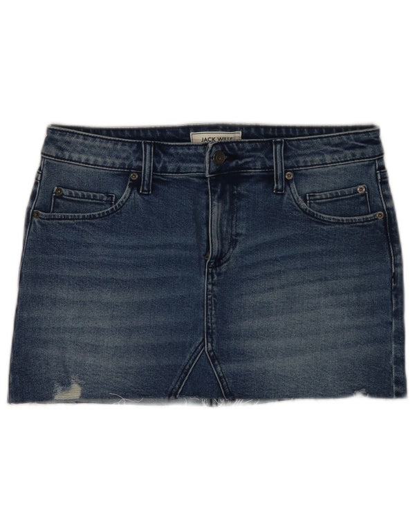 Jack Wills Damen Jeansrock UK 12 Medium W30 Blaue Baumwolle
