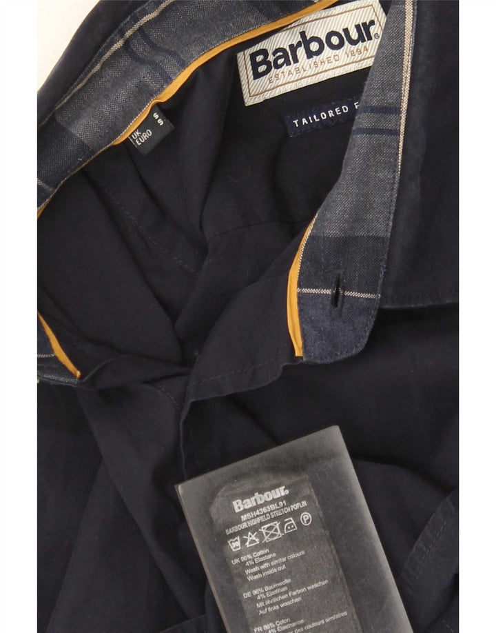 Barbour Herren-Hemd mit maßgeschneiderter Passform, Größe S, marineblau, Baumwolle