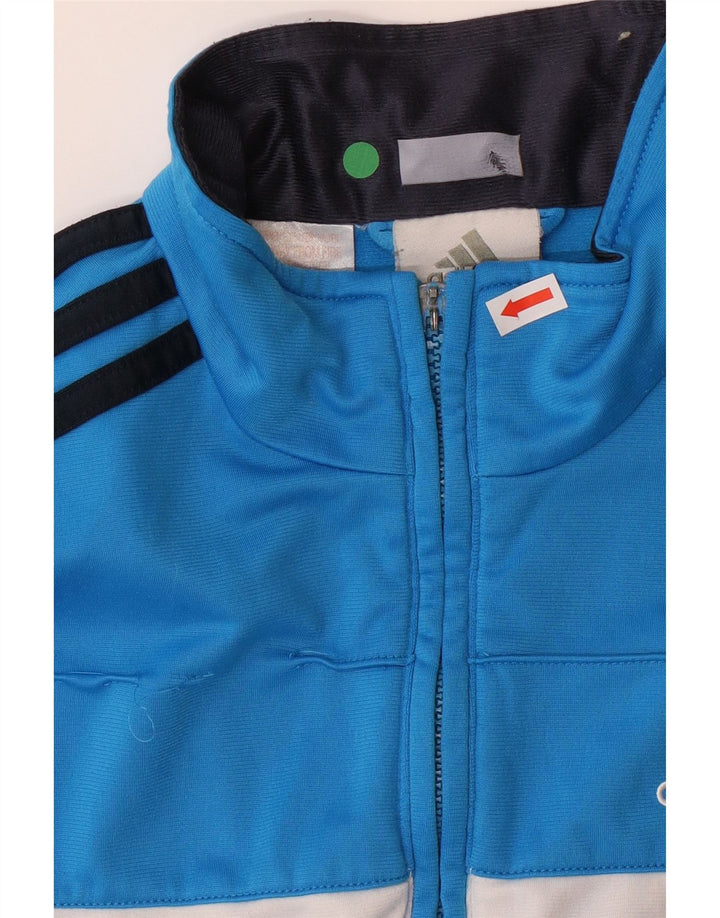 ADIDAS Boys Tracksuit Top Jacket 13-14 Years Blue Colourblock Polyester Vintage Adidas and Second-Hand Adidas from Messina Hembry 
