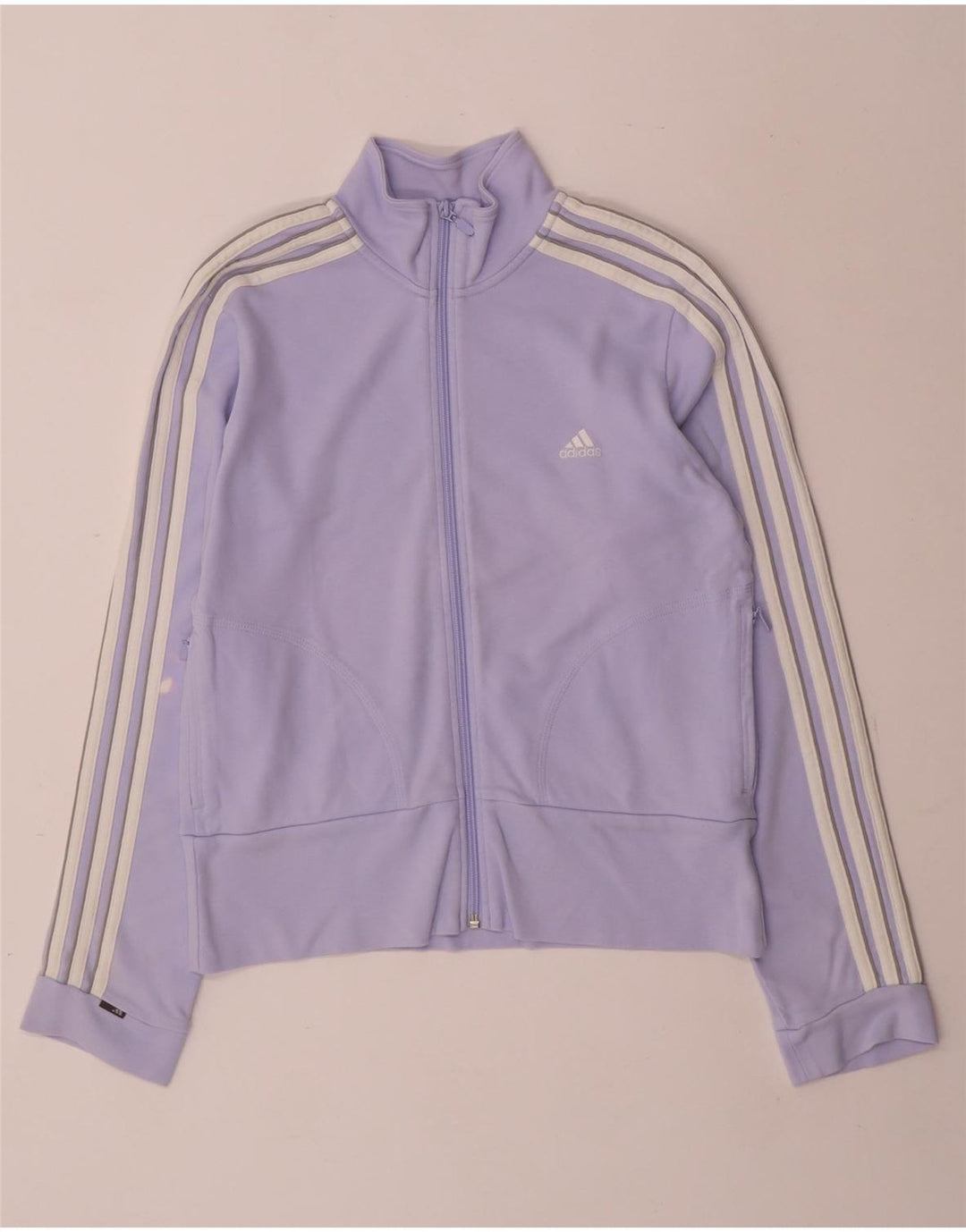 Adidas Damen Trainingsanzug Top Jacke UK 12 Medium Lila Baumwolle