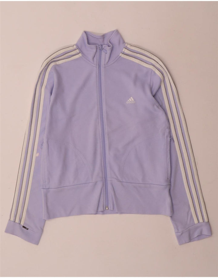 Adidas Damen Trainingsanzug Top Jacke UK 12 Medium Lila Baumwolle