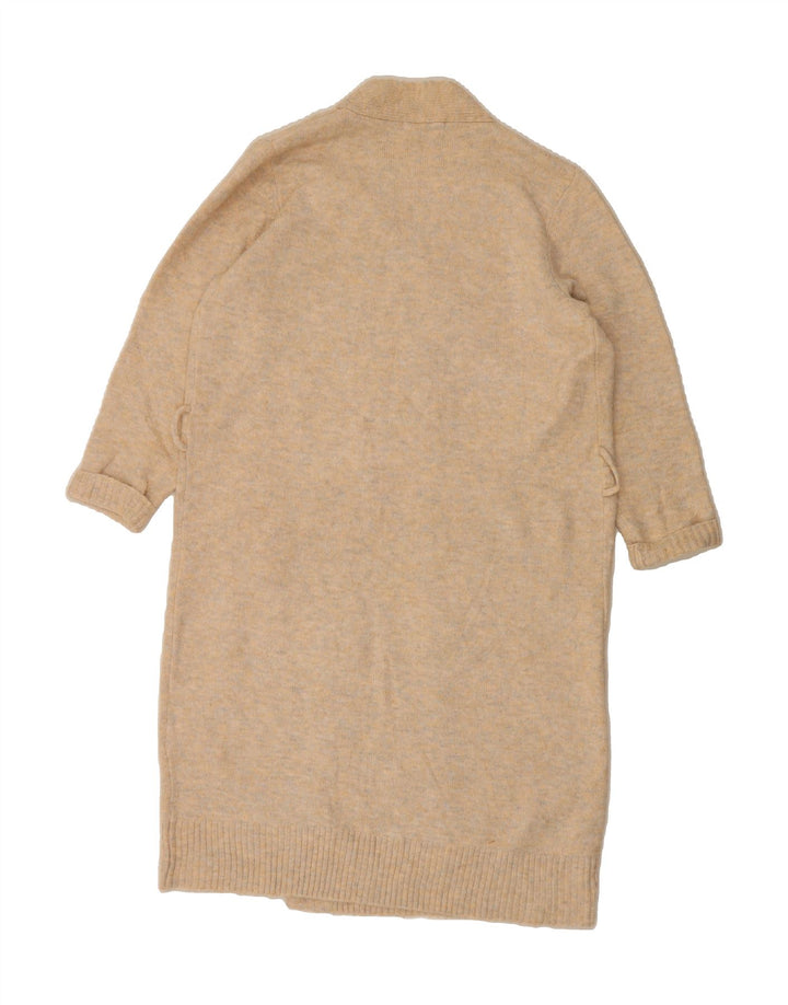 MARKS & SPENCER Womens Longline Cardigan Sweater UK 14 Medium Beige Vintage Marks & Spencer and Second-Hand Marks & Spencer from Messina Hembry 