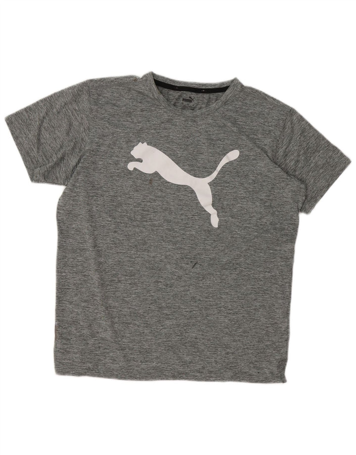 Puma Herren Grafik-T-Shirt-Oberteil Mittelgrau meliert