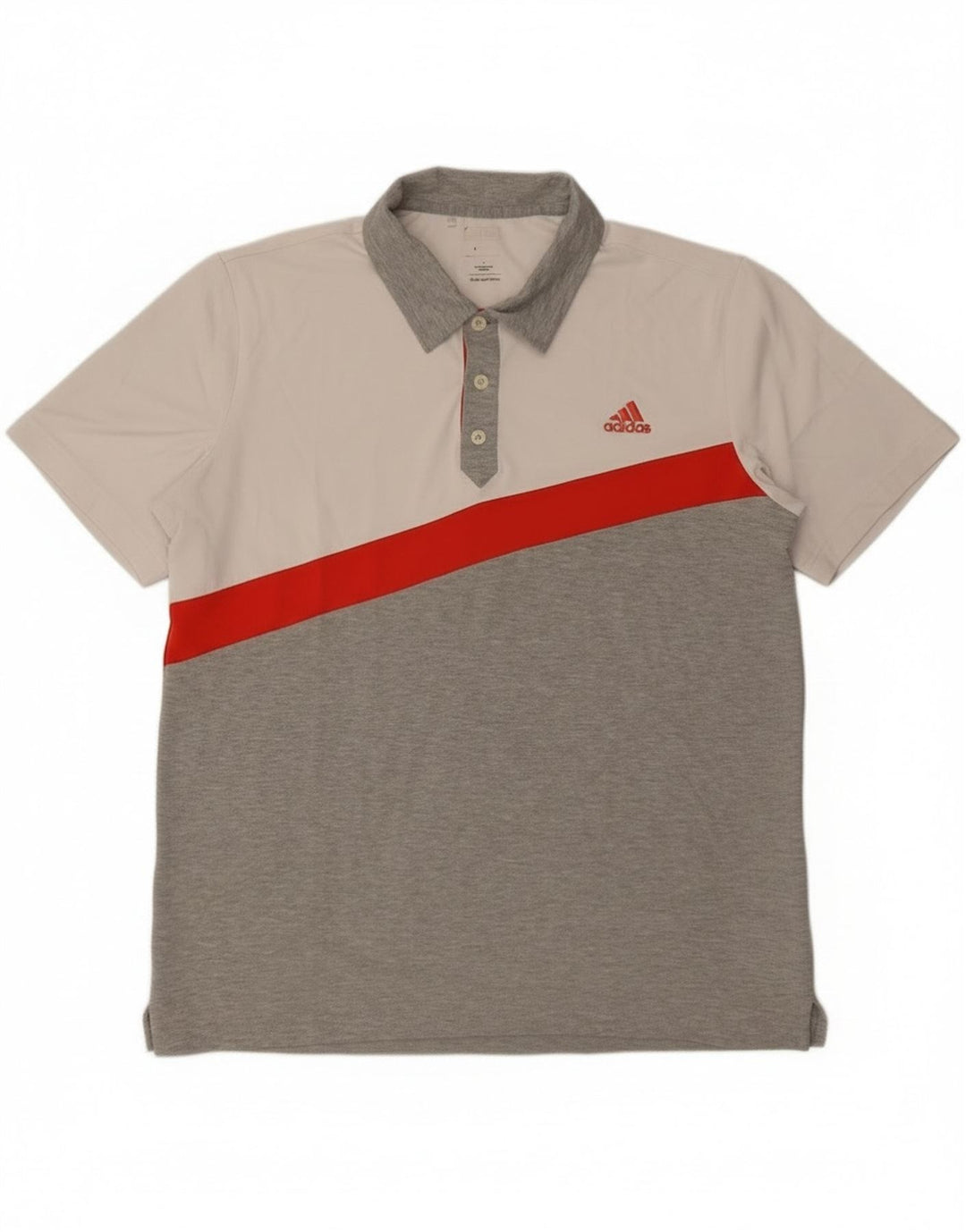 Adidas Herren Climalite Poloshirt, großes graues Colourblock-Polyester