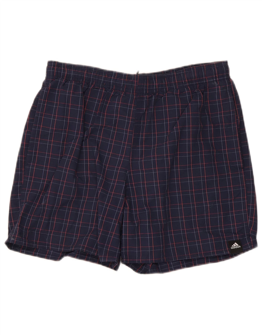 Adidas Herren-Sportshorts, klein, marineblau, kariert, Polyamid