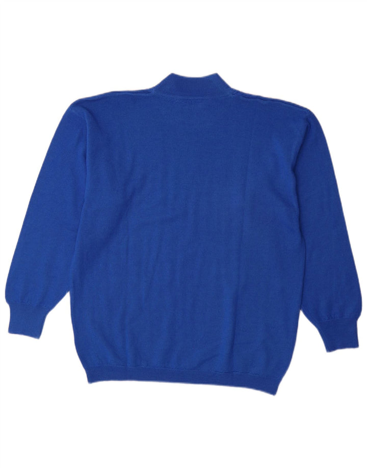 Paolo Ottaviani Herren-Pullover mit Rollkragen, mittelblaue Wolle