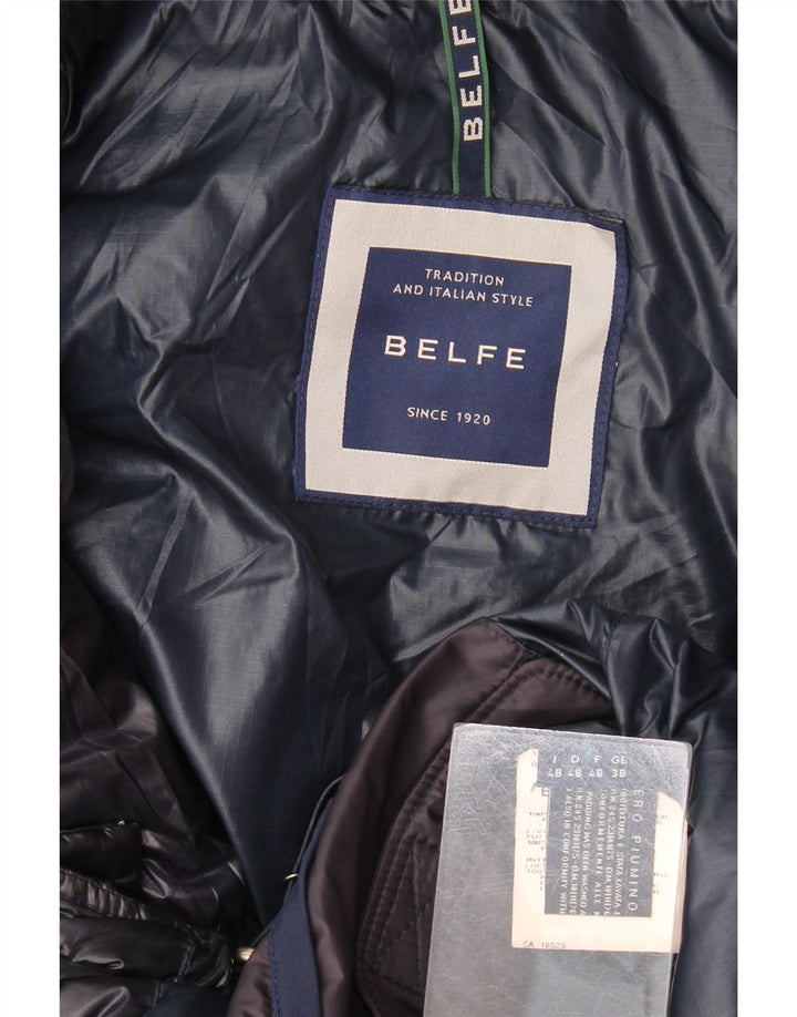 Belfe Wattierte Herrenjacke mit Kapuze, UK 38, Mittel, Marineblau, Polyamid