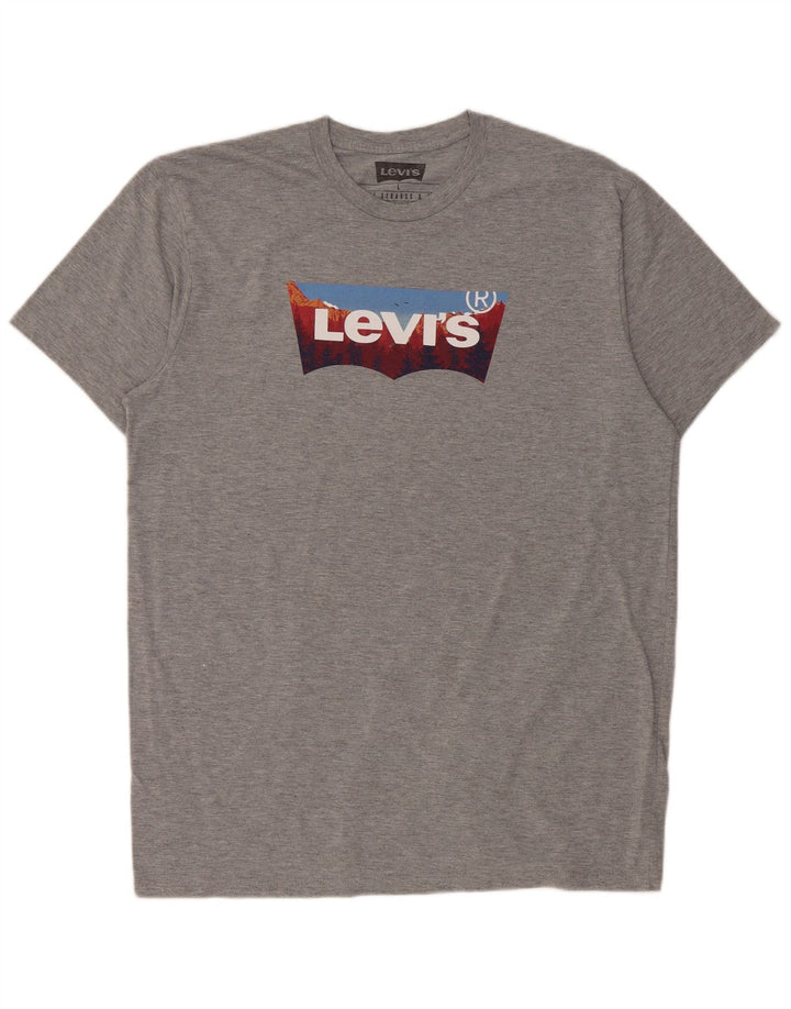 Levi's Herren-T-Shirt mit Grafik, groß, grau gesprenkelte Baumwolle