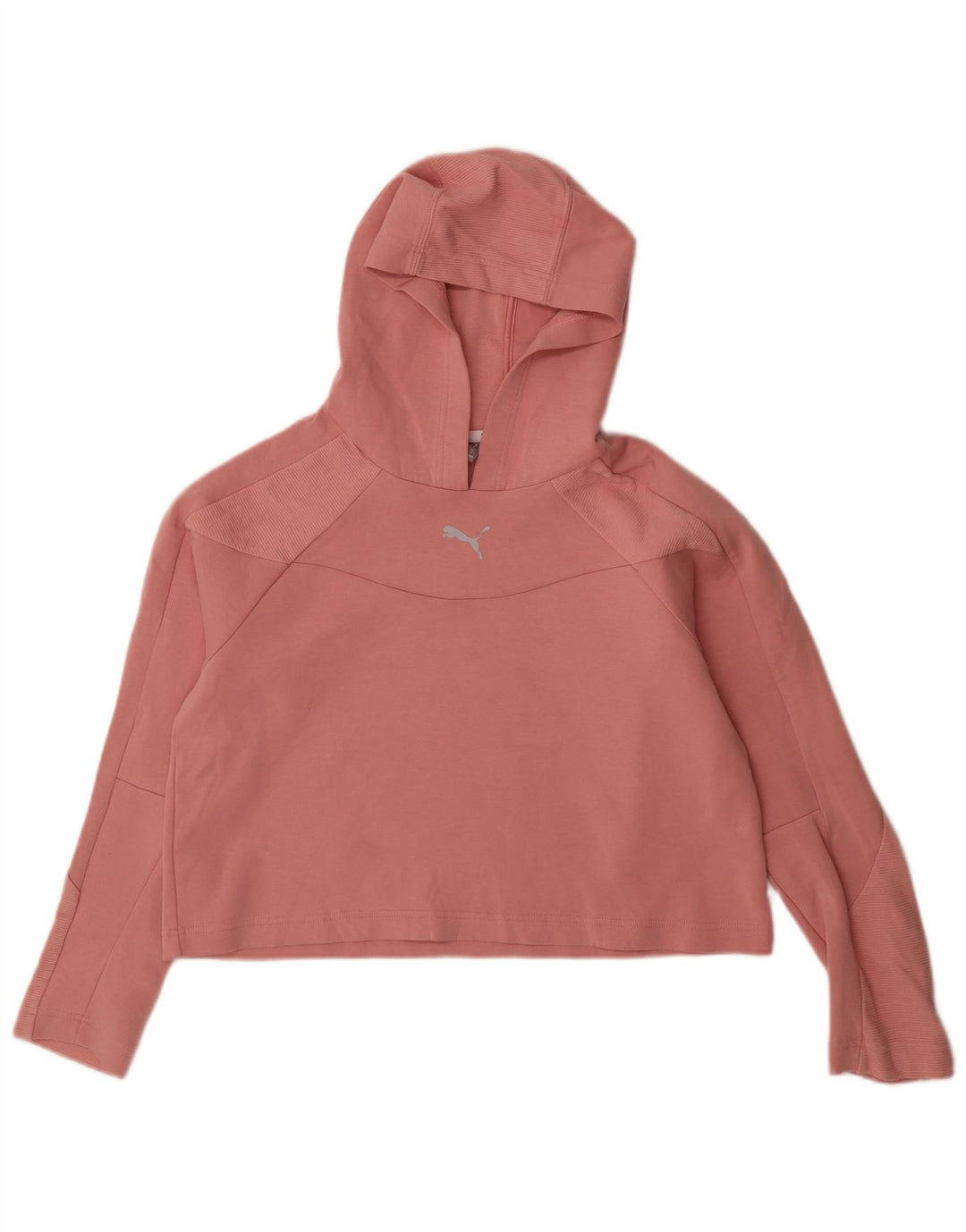 Puma Damen Crop Hoodie Pullover UK 14 Mittelrosa