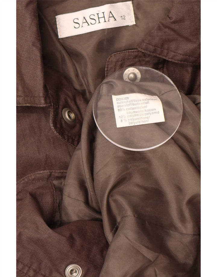 Sasha Damen-Militärjacke, UK 12, mittelbraune Baumwolle