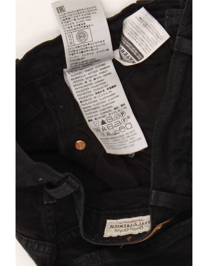 Levi's Damen Ribcage Straight Jeans W24 L27 Schwarze Baumwolle