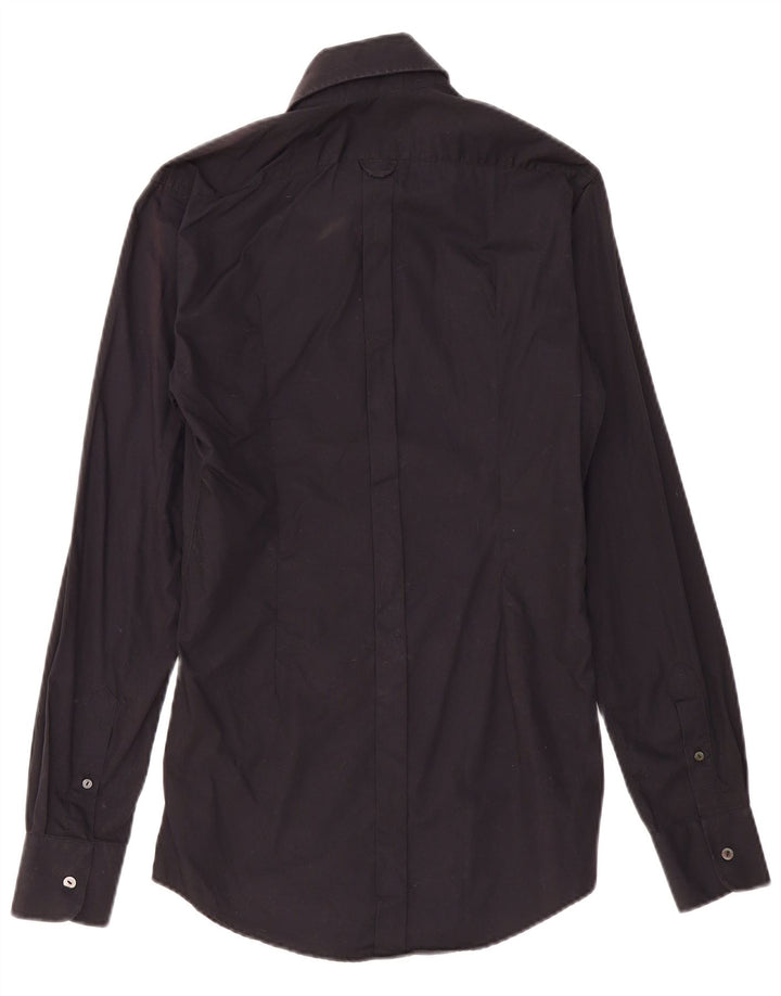 Dolce & Gabbana Herrenhemd Größe 39 15 1/2 Mittelschwarze Baumwolle