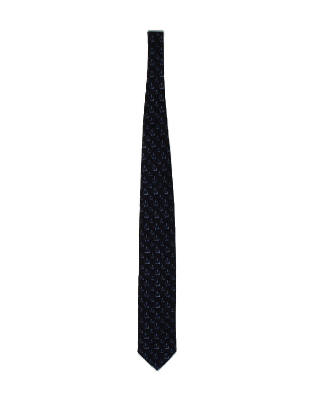 ERMENEGILDO ZEGNA Mens Abstract Pattern Tie One Size Navy Blue Silk Vintage Ermenegildo Zegna and Second-Hand Ermenegildo Zegna from Messina Hembry 
