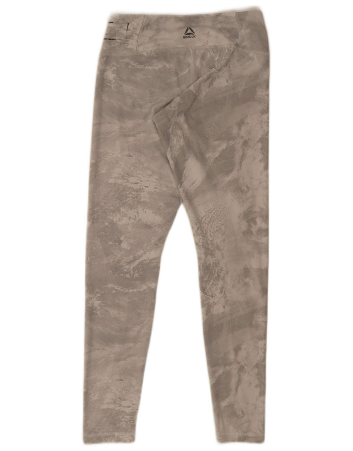 Reebok Damen Leggings UK 8/10 Small Grau Tie Dye