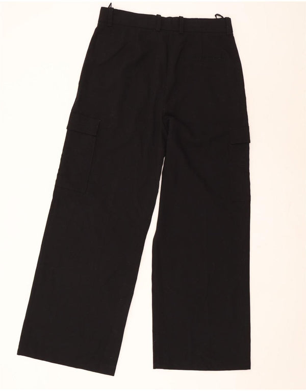 Marks & Spencer Damen Gerade Cargohose UK 12 Medium W30 L30 Schwarz