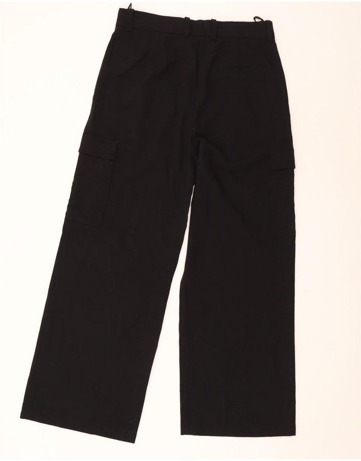 Marks & Spencer Damen Gerade Cargohose UK 12 Medium W30 L30 Schwarz