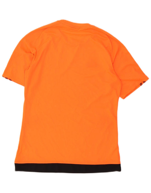Adidas Herren Climalite T-Shirt Top Small Orange Colourblock Polyester