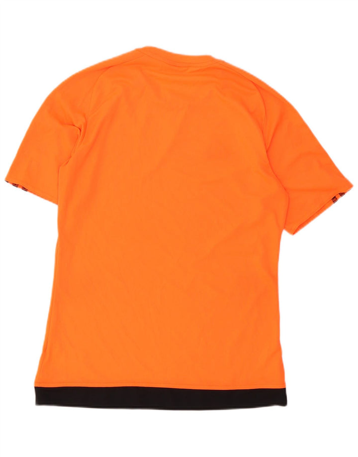 Adidas Herren Climalite T-Shirt Top Small Orange Colourblock Polyester